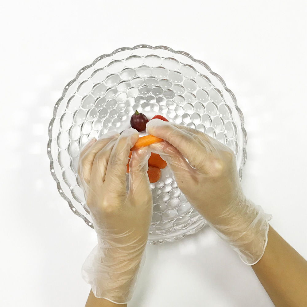 Guantes desechables transparentes de vinilo sin polvo Essential Kitchen