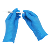 Guantes médicos de nitrilo desechables sin polvo azul biodegradable