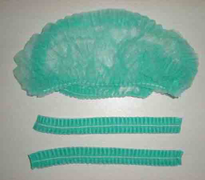 Casquillo de cabeza Bouffant no tejido desechable verde para médicos