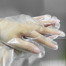 Guantes CPE desechables de polietileno fundido sintético transparente