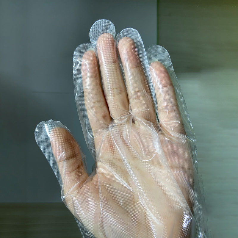 Guantes CPE desechables de polietileno fundido sintético transparente
